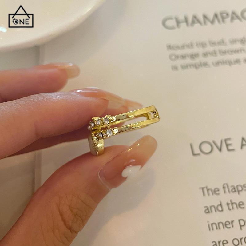 COD❤️Cincin Love Cinta Wanita Korea Fashion Korea Desain yang Dipersonalisasi Cincin Pembuka Aksesori Mode-A.one