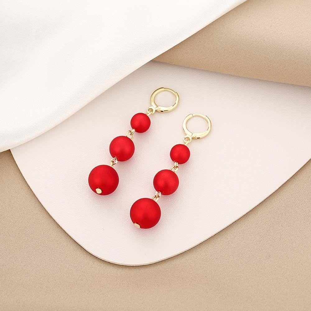 Mxbeauty Anting Tahun Baru Cina Gadis Drop Earrings Lentera Perhiasan Aksesoris Jumbai Panjang Anting Perhiasan Tahun Baru Giwang Telinga Cina