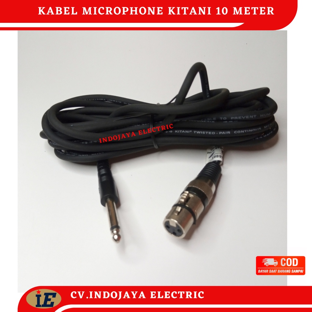 Kabel mic KITANI kabel microphone jack xlr female to jack akai panjang 5 meter