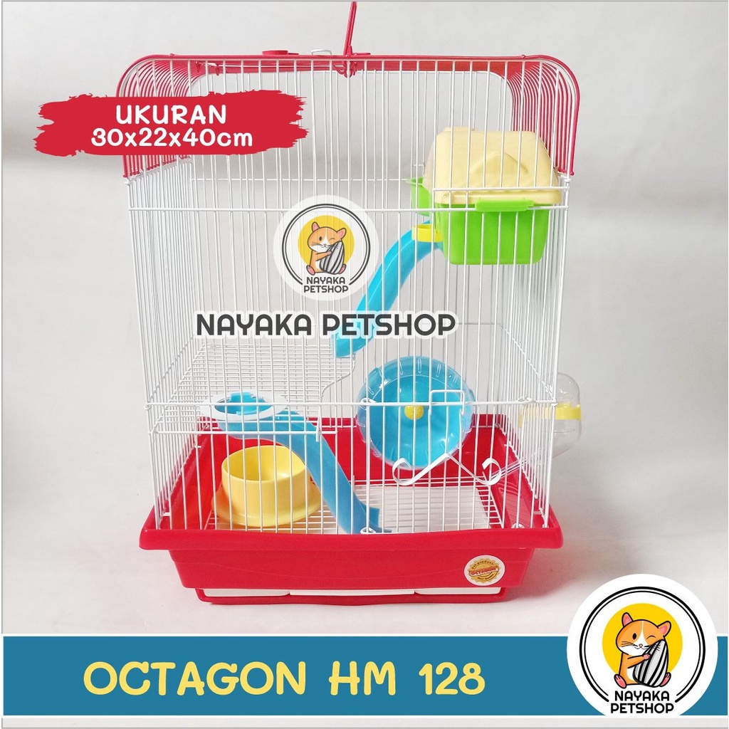 Octagon HM 128 Kandang Hamster Tingkat 3 Lantai Besar