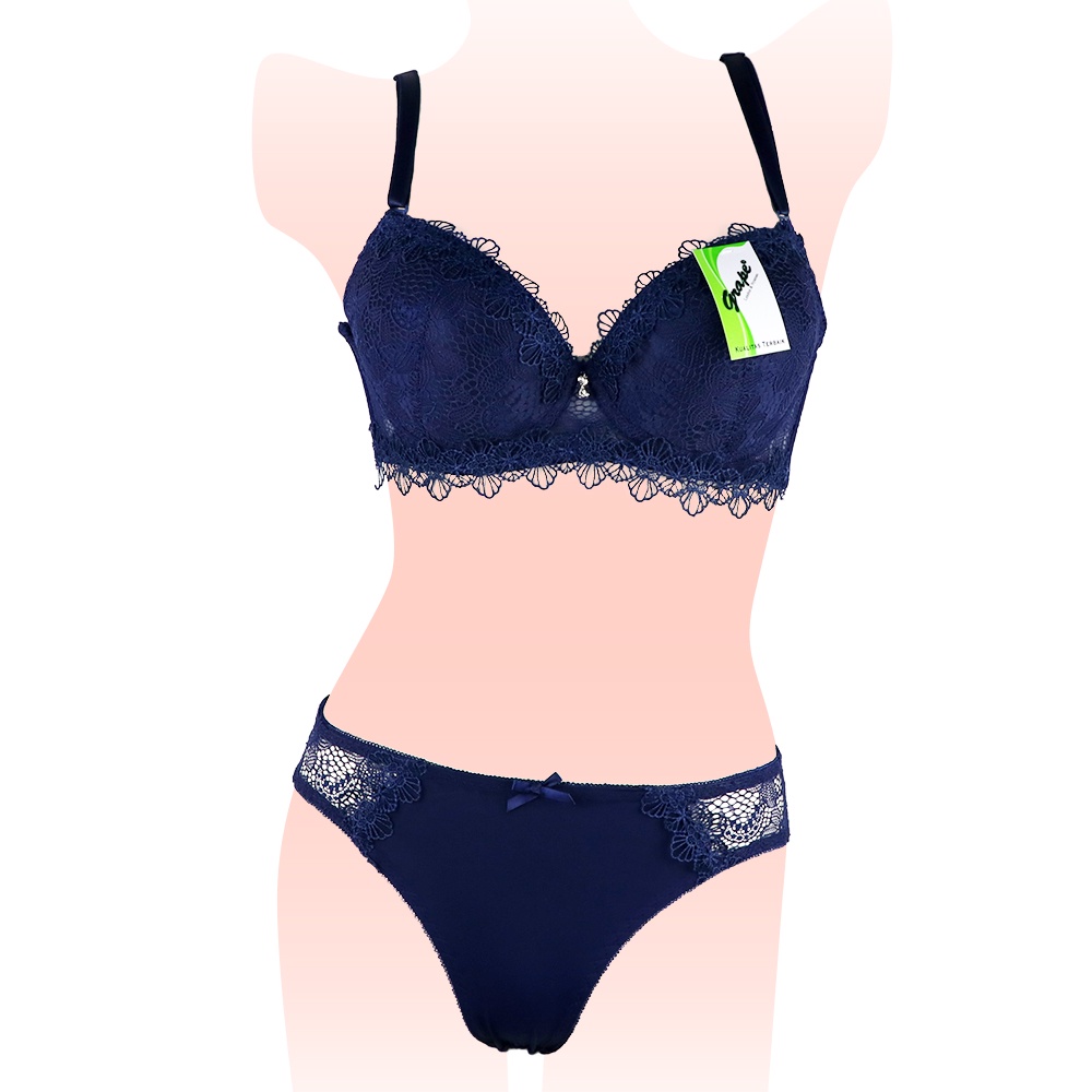 Bra Cup Besar Setelan Cd BH Set Pushup Busa Sedang Kawat Push Up Renda Sexy SPM 0376 SET