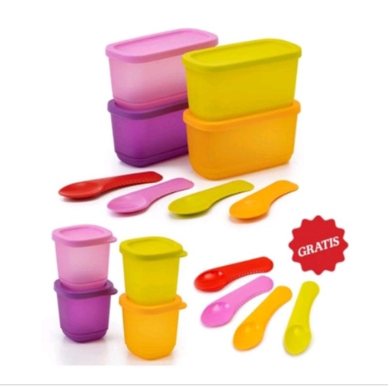 

Tuperware Petite fiesta set 8pcs toples 8spoon