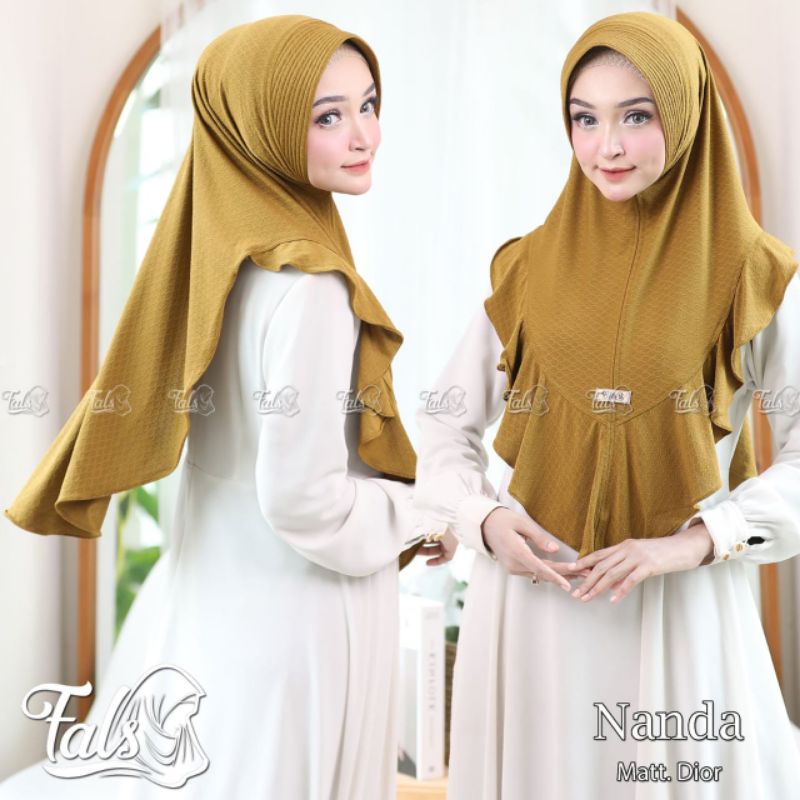 [Ori Fals] NANDA••hijab pet rempel••hijab instan jersey  dieor