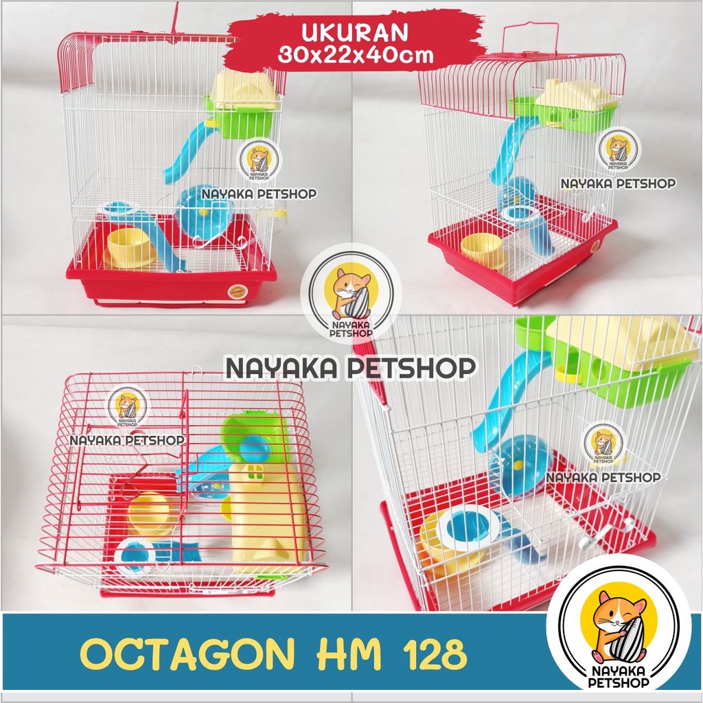 Octagon HM 128 Kandang Hamster Tingkat 3 Lantai Besar