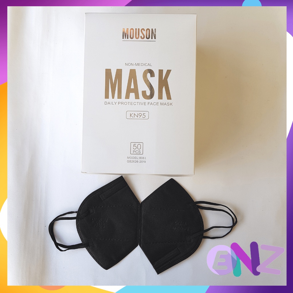 ENZ ® MOUSON MASKER KN95 MOUSON MEDIS GREENBOX EARLOOP WARNA PUTIH PER BOX ISI 50 1136