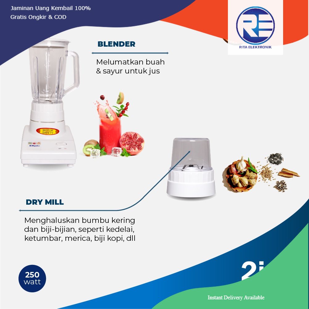 Blender Miyako 1 Liter BL-101 PL/BL-301 PL