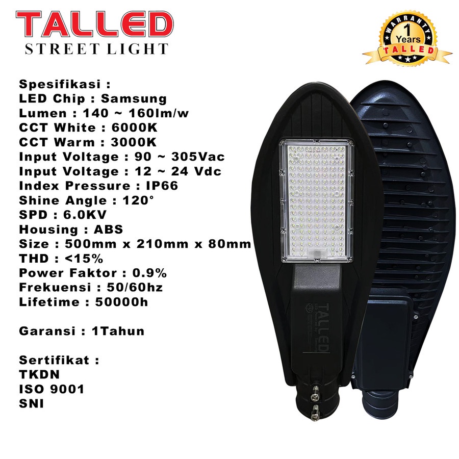 LAMPU JALAN CHIP LED SAMSUNG SMD PJU TALLED 60W 70W 80W 100W TALLED