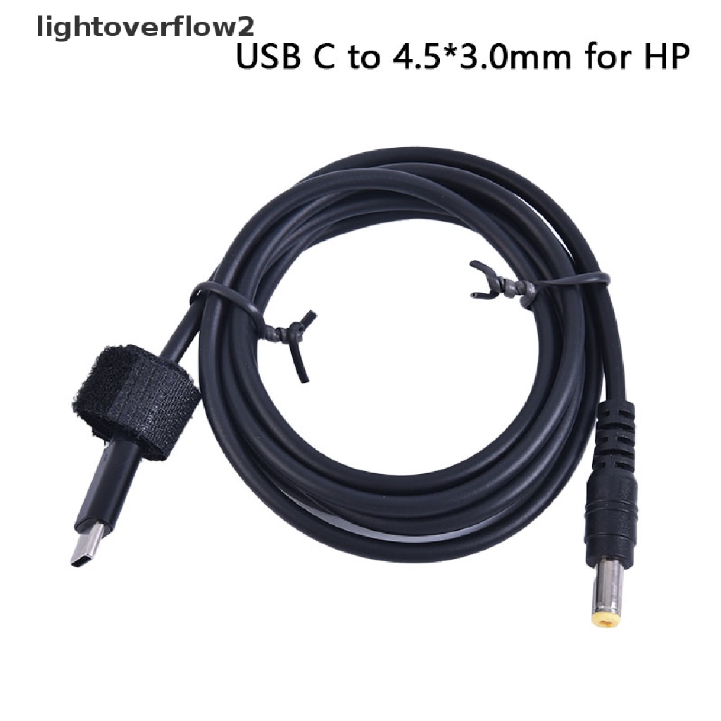(lightoverflow2) Adapter Konverter Power USB Tipe C PD Dc Untuk Lenovo Asus Dell HP Laptop (ID)