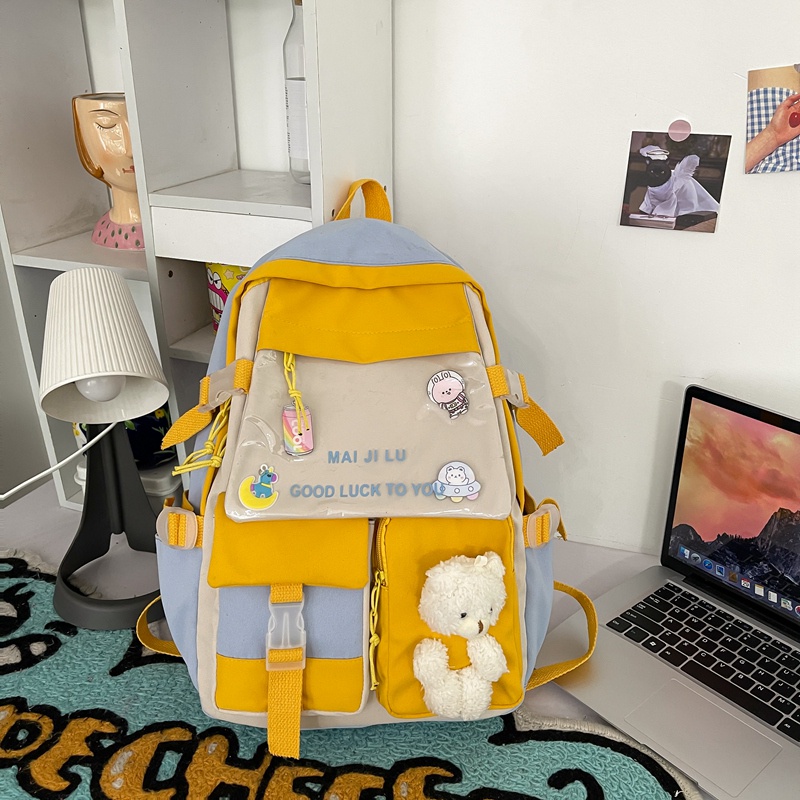 TFT AX200312 92972 AX972 T49 B2431 C1098 DJT7038 R6858 (1 KG MUAT 2) Tas Ransel Wanita Nylon Nilon import terbaru Ready Warna Biru cantik lucu