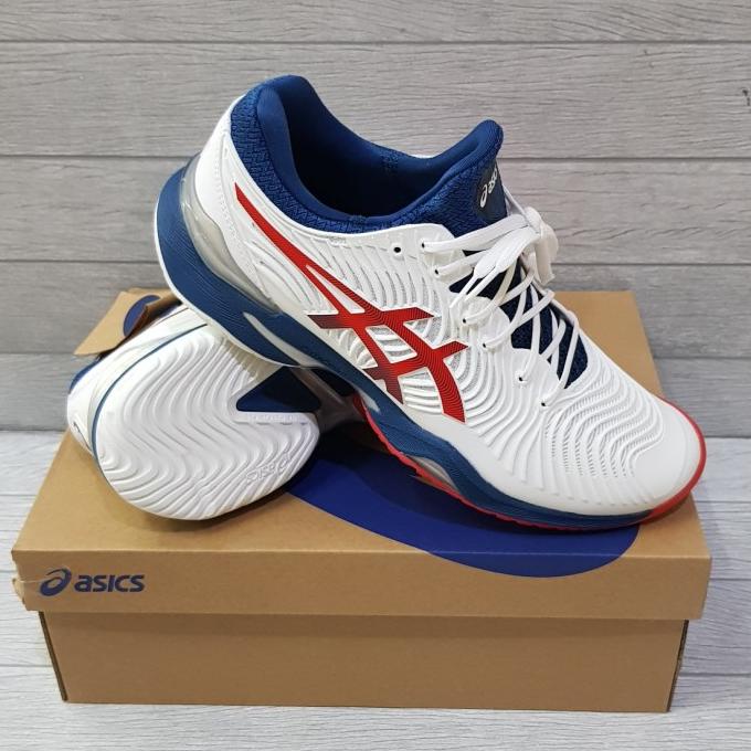 {{{{{{] Sepatu Tenis Asics COURT FF 2 WHITE MAKO BLUE ORIGINAL