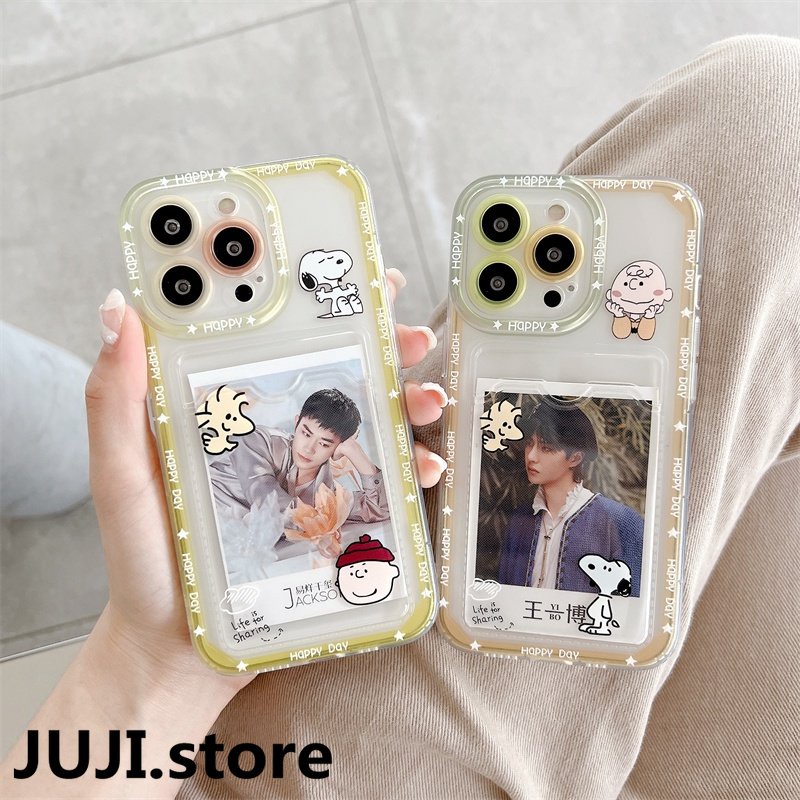 Soft Case TPU Motif Snoopy Charlie Untuk IPhone 14 13 11 Pro Max 8 7 Plus X XS XR