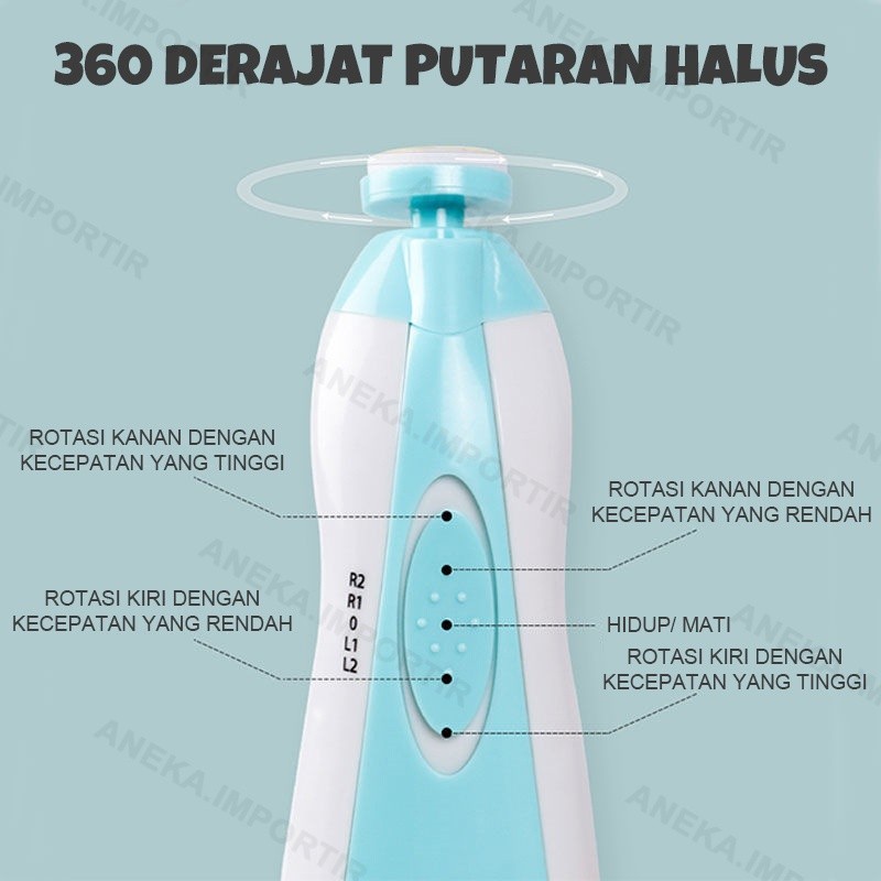 Gunting Kuku Elektrik Bayi &amp; Dewasa Electric baby Nail Trimmer Manicure Set alat potong kuku bayi