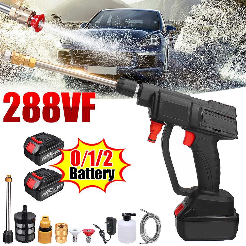 Cordless High Pressure Washer Spray Gun Car Wash Pressure Water Nozzle Cleaner 288V Battery/Jet Cleaner Cordless Mesin Cuci Mobil Motor Steam Semprotan Air
