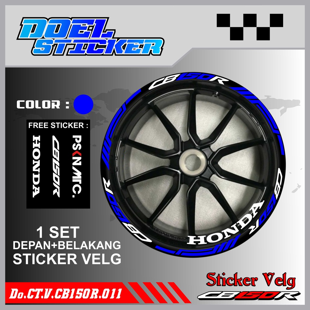 Stiker Cutting Velg CB150R Racing Lis List Variasi Custom CB 150 R Old New Streetfire Set Depan Belakang Doel 011