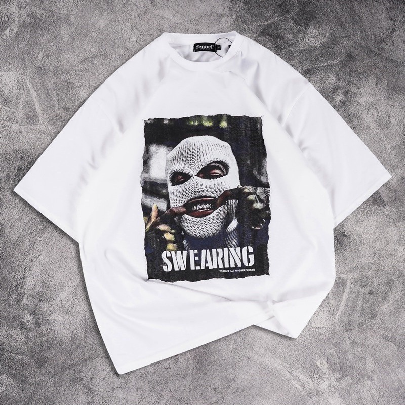 GSC - Baju KAOS OVERSIZE SAN ANDREASS / Kaos Oversize Terbaru-swearing putih