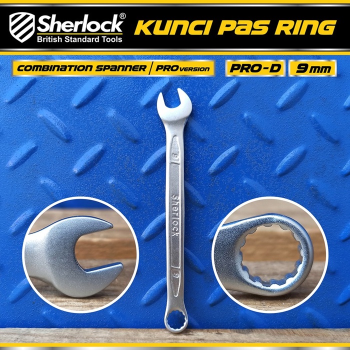 Kunci Pas Ring (Pro-D Series) uk. 9 mm Original Sherlock (1 Pcs)