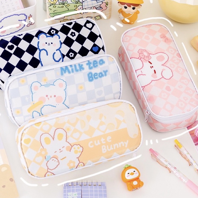 

Tempat Pensil Anak Sekolah Waterproof Kotak Pensil Lipat Poliester Lucu