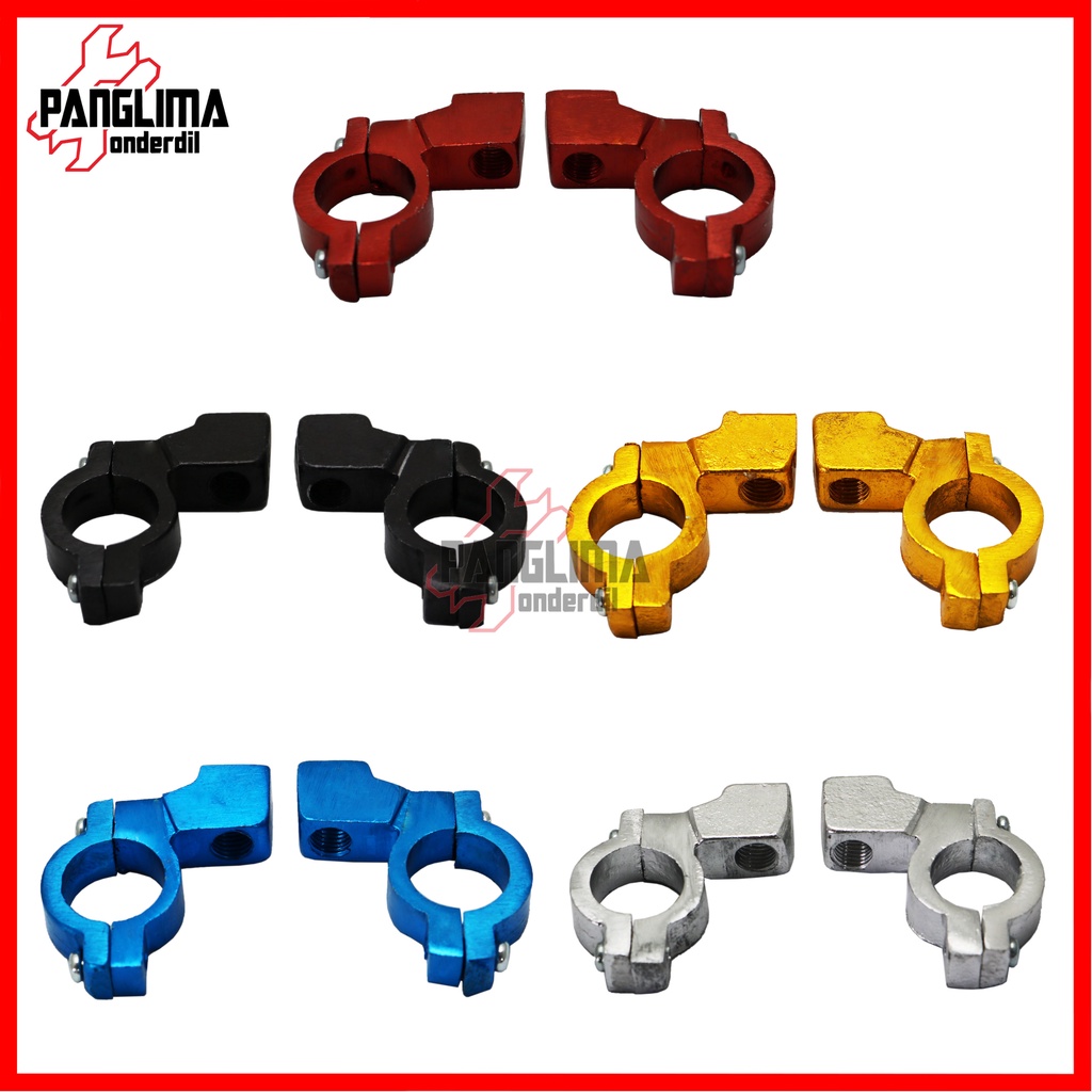 Bracket Spion CNC Variasi Motor Universal Bebek-Matic-Sport Mio-Soul-Sporty-M3-Z-S/Beat FI-F1-Pop-eSPVario 110-125-150 Techno-New LED/Scoopy/NMAX/Vixion//Scorpio/Supra-X-125-Fit New/Blade/Revo-Absolute/Jupiter-MX-Z/Fino Dudukan-Breket