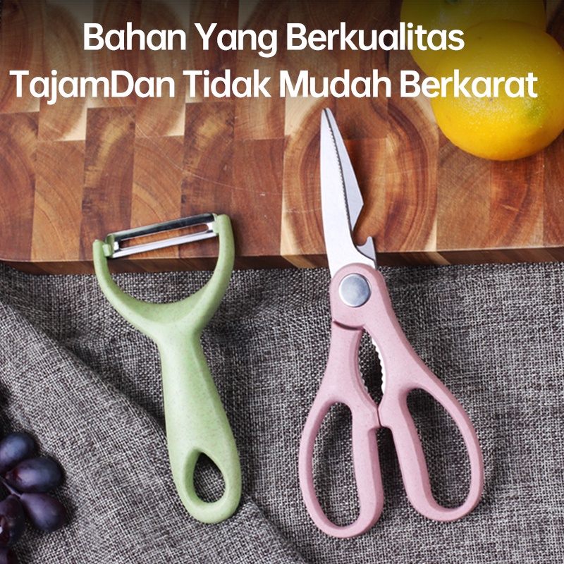 GM Bear Pisau Dapur Set isi 6pcs 1138-Kitchen Knife Set Multicolor