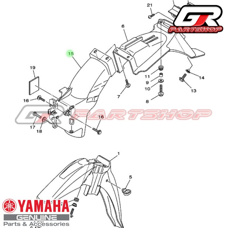 spakbor kolong f1zr ori ygp fizr fiz f1z r slebor tempat aki accu box fender belakang mudguard