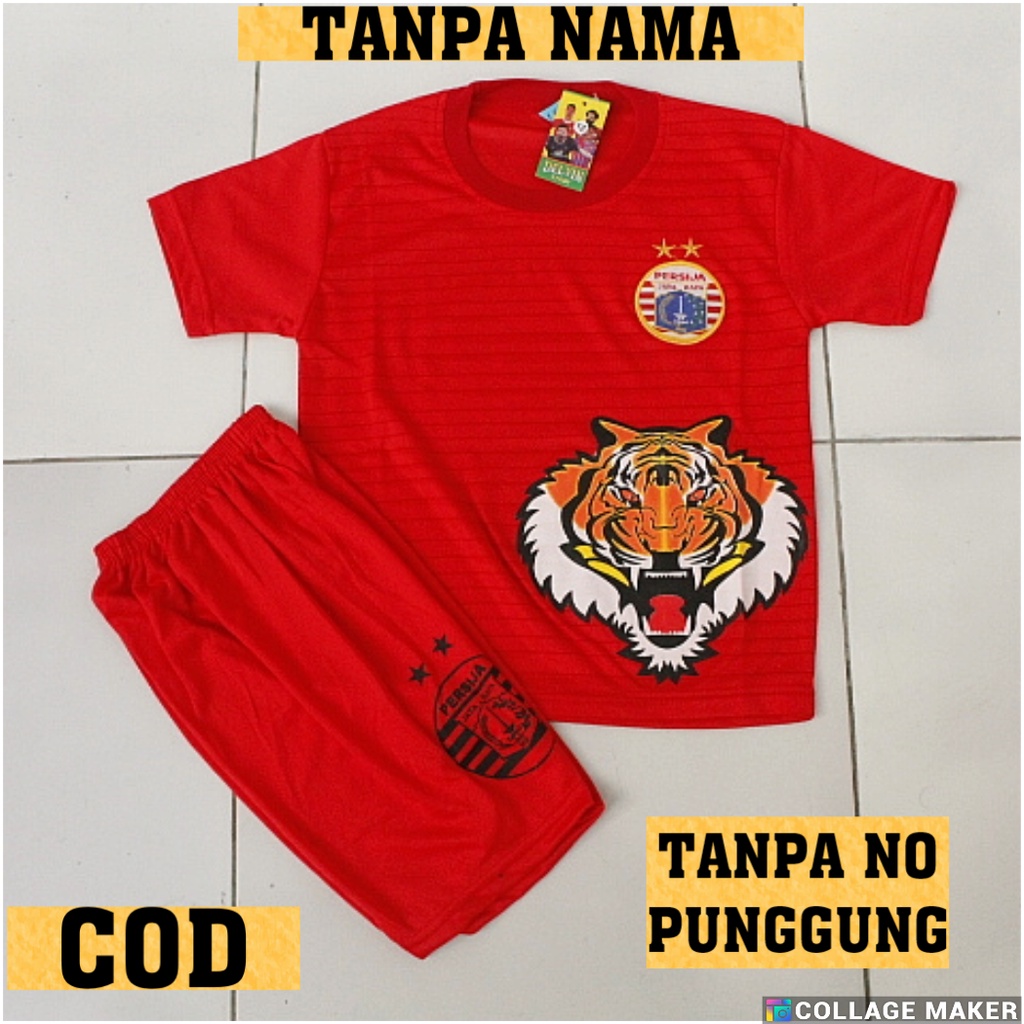 COD CUSTOM SABLON NAMA BAJU BOLA PERSIJA/SETELAN BOLA ANAK PERSIJA JAKARTA