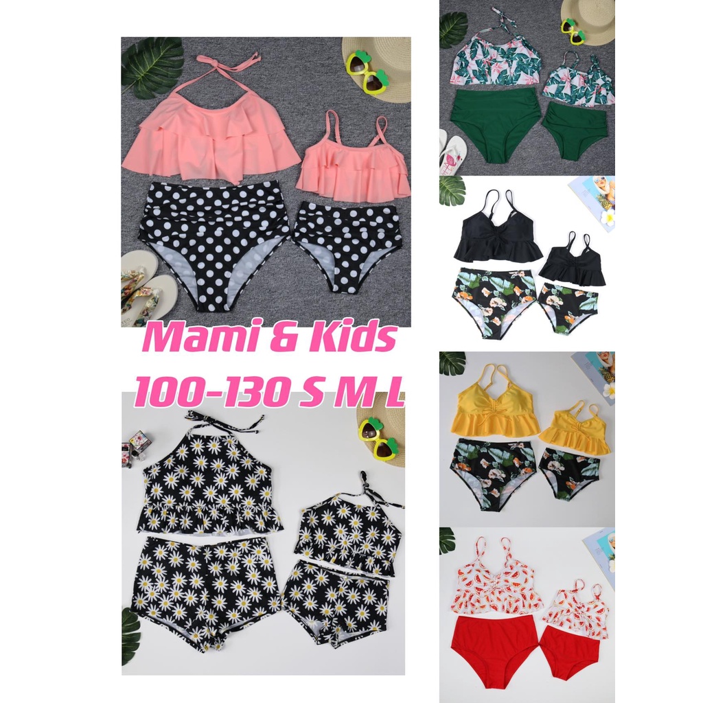 COUPLE baju renang anak ibu wanita swimsuit perepuan cewek set monkini