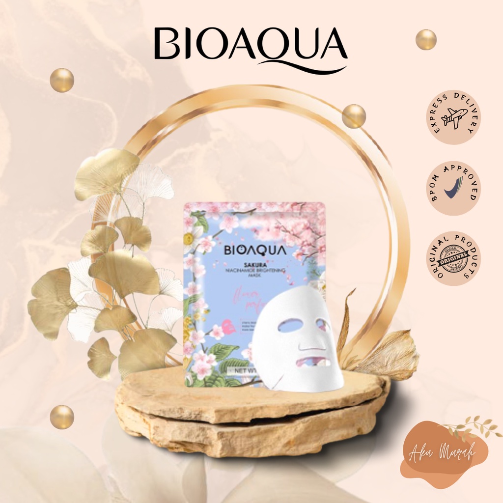 ✨ AKU MURAH ✨BIOAQUA ''Sakura Niacinamide Brightening'' Sheet Mask Masker Wajah Flowers