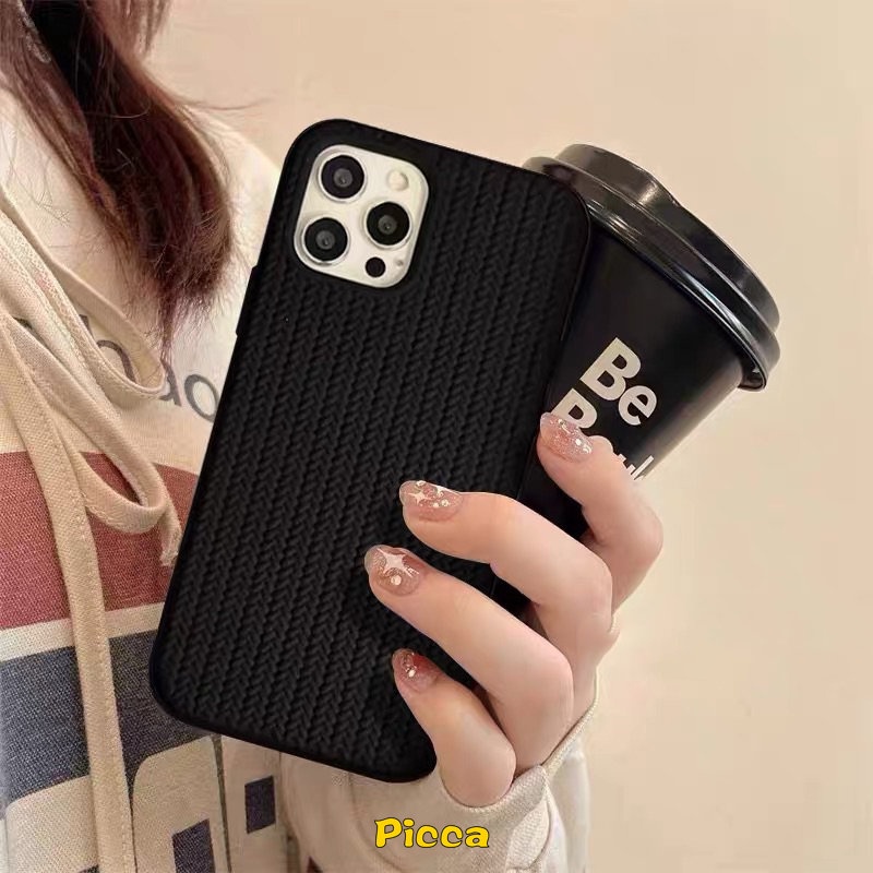 Soft Case Desain Sweater Rajut Simpel Untuk IPhone 11 Pro MAX 7 8 Plus XR 12 13 14 Pro MAX 7 Plus 8 Plus X XS MAX SE 2020