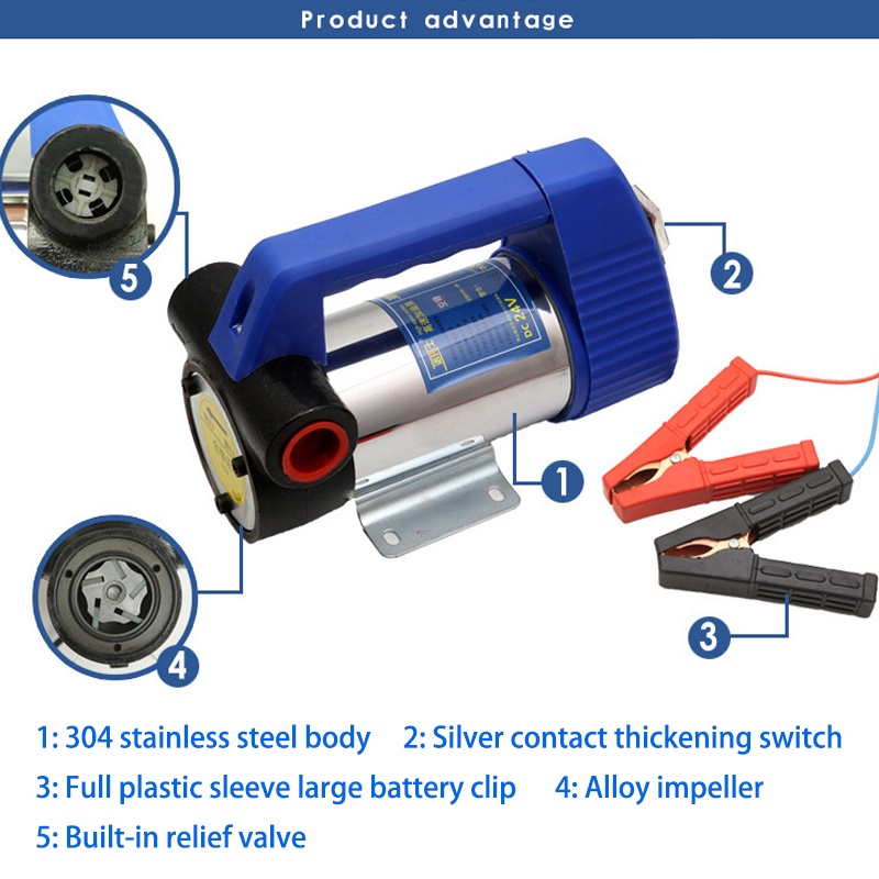 【DC 12V】Electrik Diesel Transfer Pump/Pompa Cairan Kental/Pompa Oli Minyak Solar/Pompa Minyak