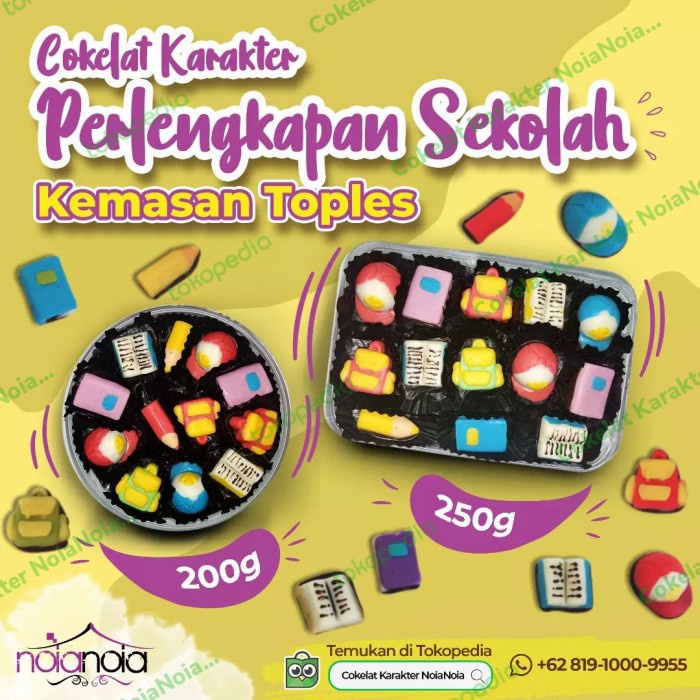 

Coklat / Cokelat Karakter Alat-alat Sekolah