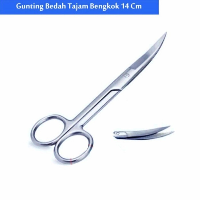 

Mudah Gunting Medis / Gunting Tajam Bengkok 14 Cm / Gunting Operasi Bengkok Hemat