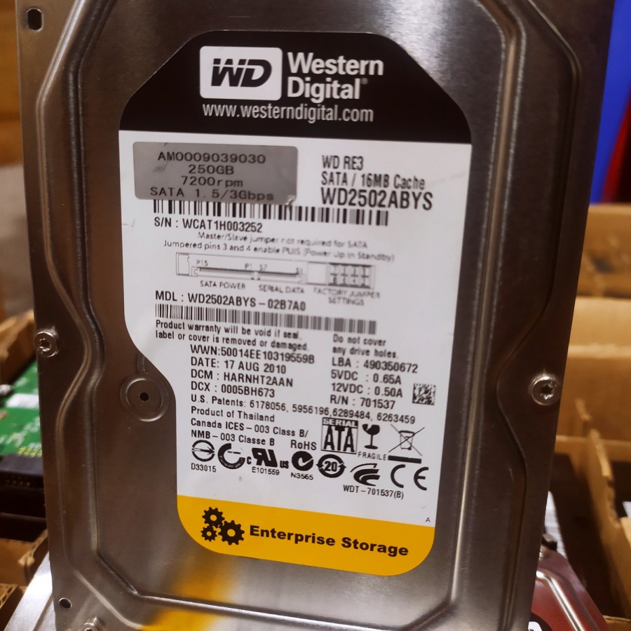 Hardisk  internal 250gb Wd Black 3,5 inc Enterprise Storage