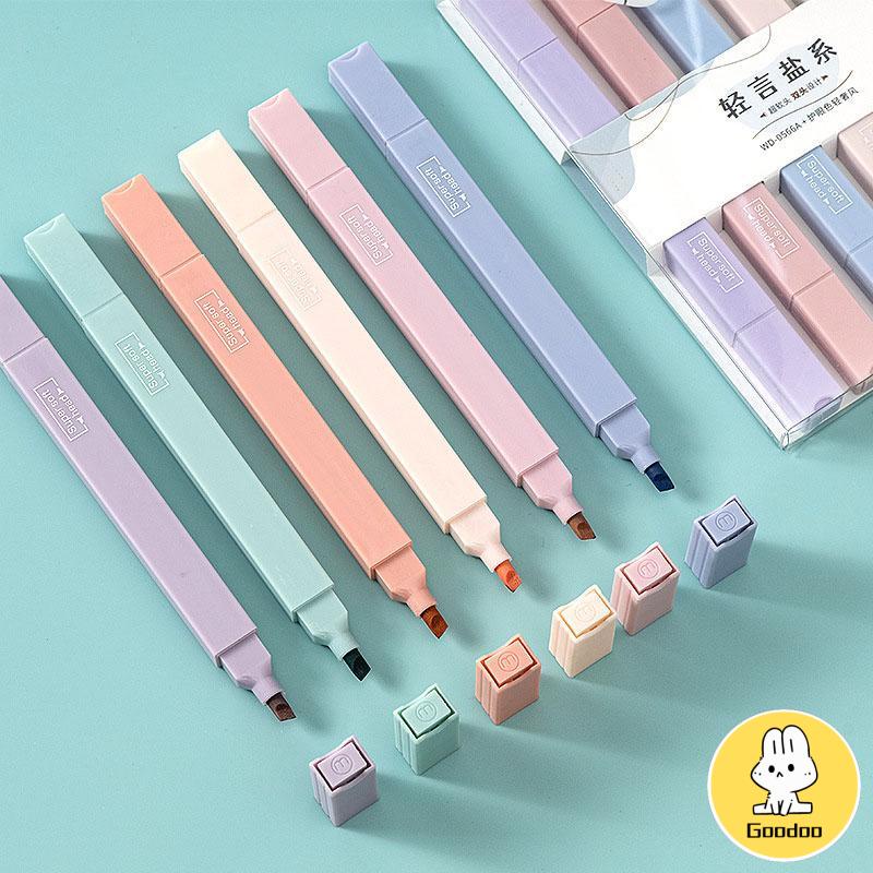 

Morandi 6 Pcs/set Berwarna Neon Pena Kepala Ganda Pena Stabilo Seni Spidol Siswa Spidol Anak Alat Tulis -Doo