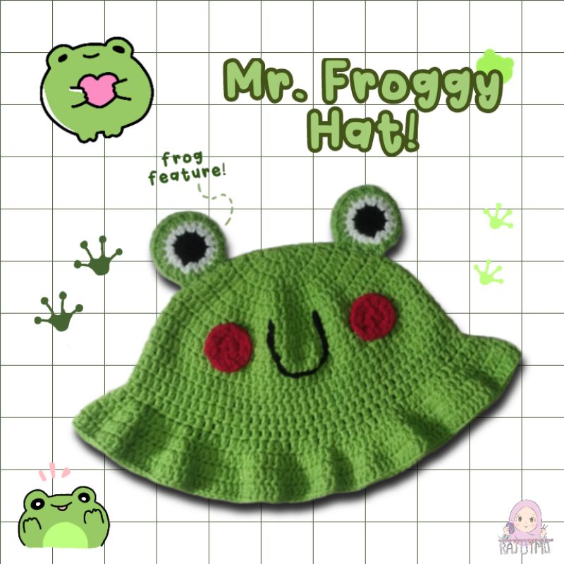 Mr.Froggy Hat / Crochet Frog Hat  / Topi Kodok Rajut / Topi Rajut / Crochet Bucket Hat