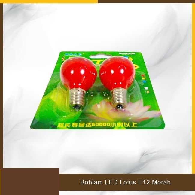 Bohlam LED Lampu Sembahyang Merah E 12 Sepasang