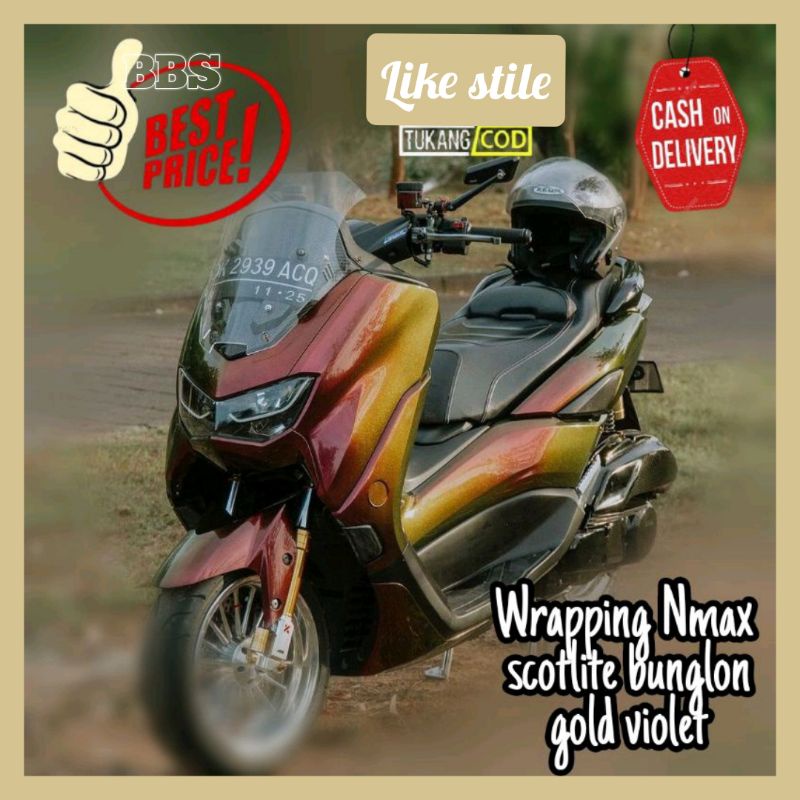 Sticker scotlite bunglon gold skotlet motor bunglon chameleon violet gold glossy mengkilap skotlet m