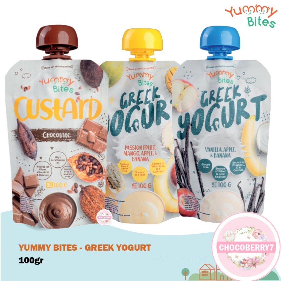 Jual Yummy Bites Greek Yogurt 100g Baby Puree Yoghurt Buah MPASI Bayi 100 g Shopee Indonesia