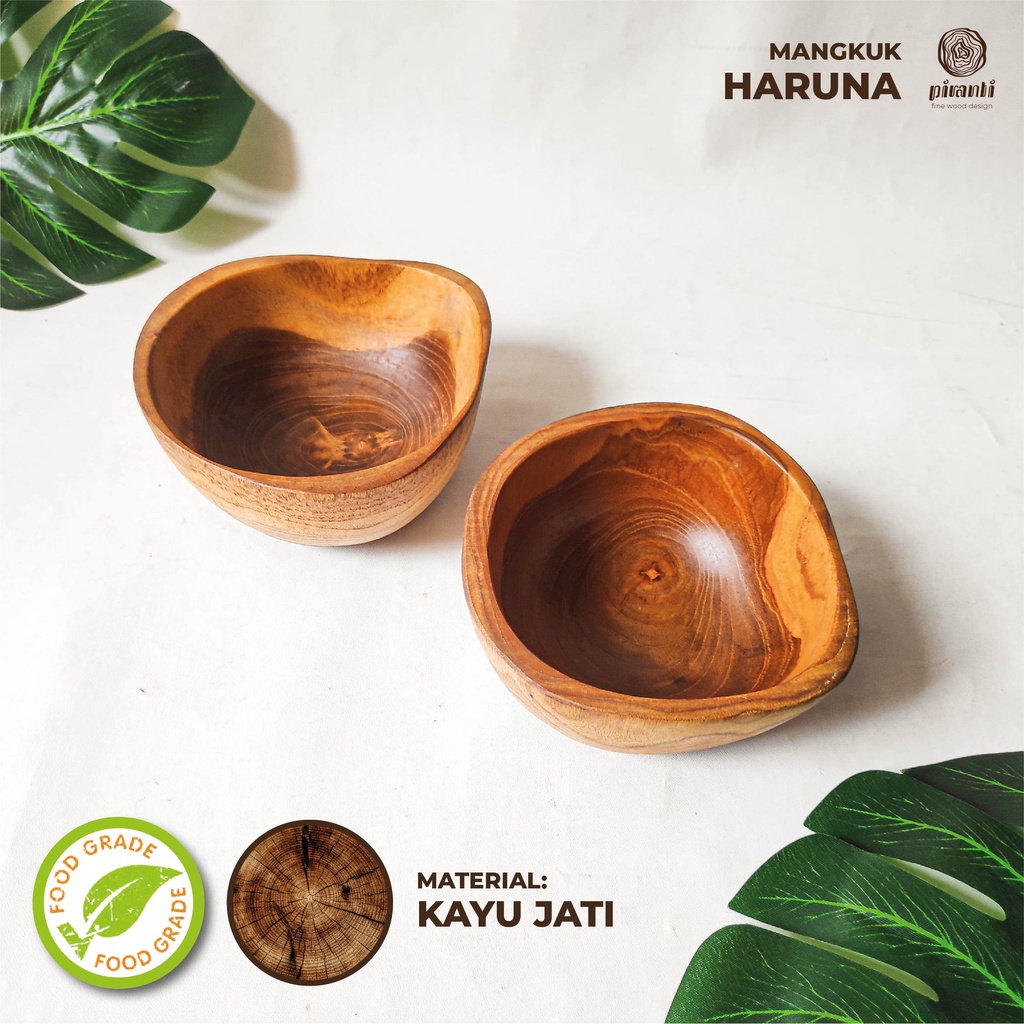 PIRANTI SOUVENIR MANGKOK MANGKUK KAYU MAKAN MIE RAMEN SUP LUCU MURAH BESAR KECIL SET