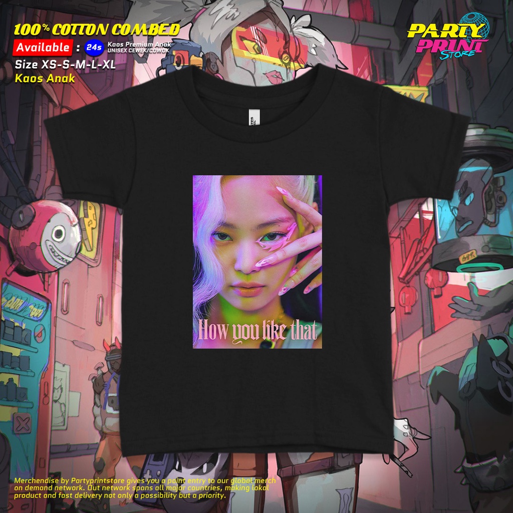 Partyprintstore Kaos Anak Cowok Band Musik Blackpink Bts Kpop HYLT Jennie I