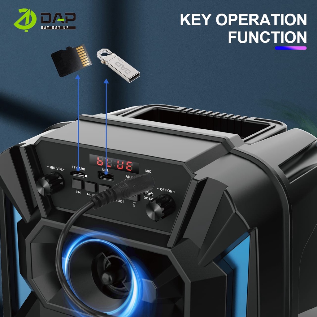 DAP Speaker Bluetooth D-VY8 Karaoke Free Mic - 8 Inchi / Salon Aktif Portable Radio Fm Mp3 Super Bass Speaker Aktif Wireless