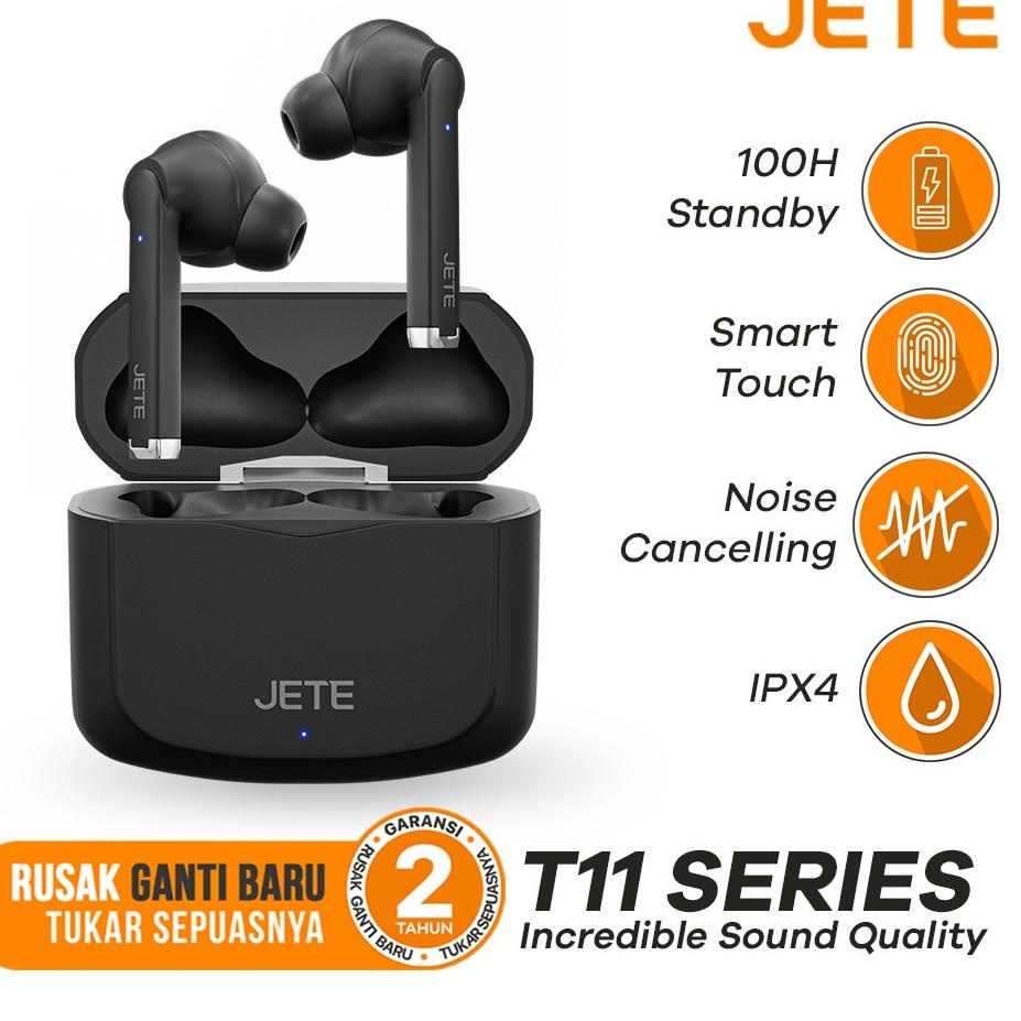 Ekslusif disini--TWS Earbuds Headset Bluetooth JETE T11 - Garansi 2 Tahun