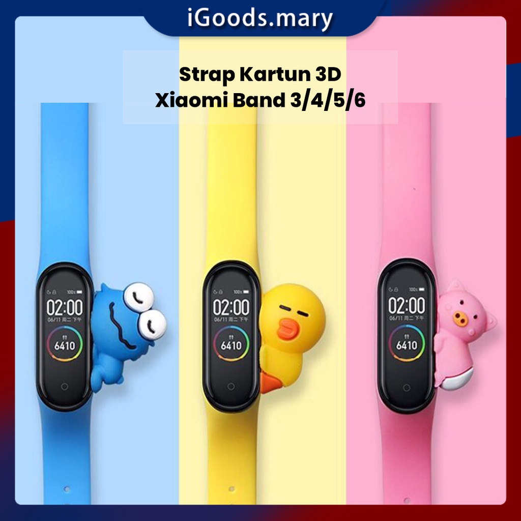 Tali Smartwatch Strap Jam Tangan Pintar Seri Boneka Kartun Lucu 3D Xiaomi Mi Band Mi 6/5/4/3