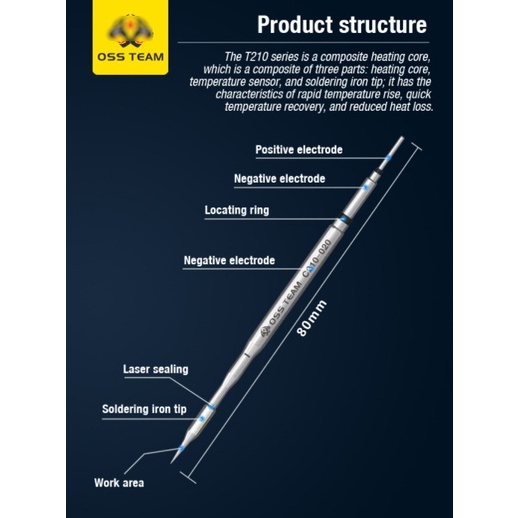 Mata solder oss T210 tips C210 OSS 002 ujung bengkok t210 c210 original canggih terbaru