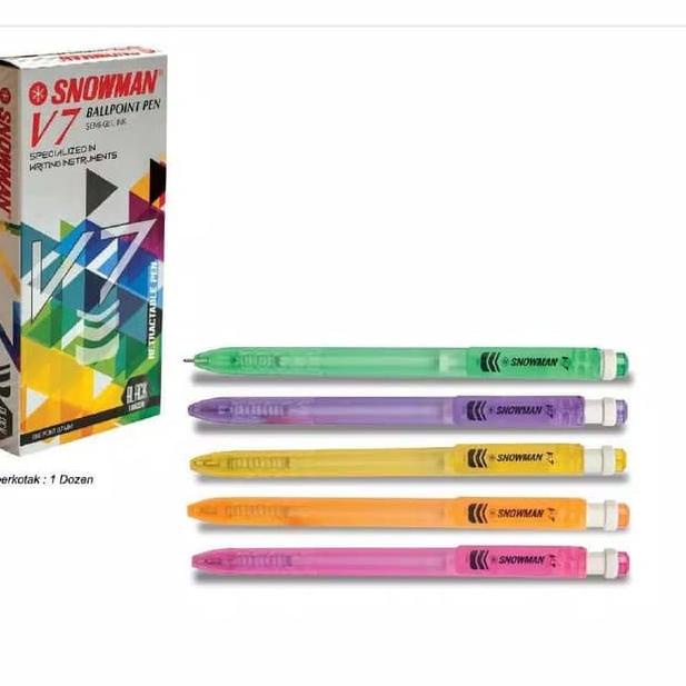 

➫ BALLPOINT SNOWMAN V7 HITAM 0.7MM ISI 12PCS/BOLPEN/PULPEN →