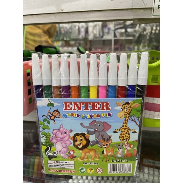 

Spidol kecil 12 warna merk enter