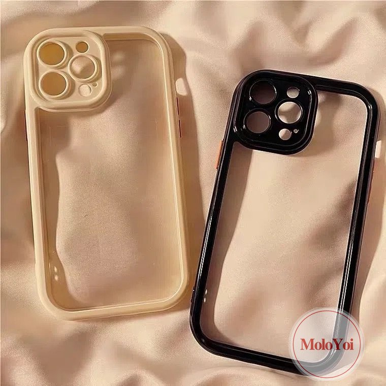 Soft Case Pelindung Kamera Belakang Bahan Akrilik Transparan Glossy Untuk iPhone 11 14 13 12 Pro MAX XR 14 Plus X XS MAX