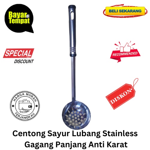 [BISA COD] PROMO Centong Sayur Lubang Stainless Gagang Panjang Anti Karat Sendok Kuah Sendok Sup Centong Saji Irus Saji Sendok Sop Murah Berkualitas