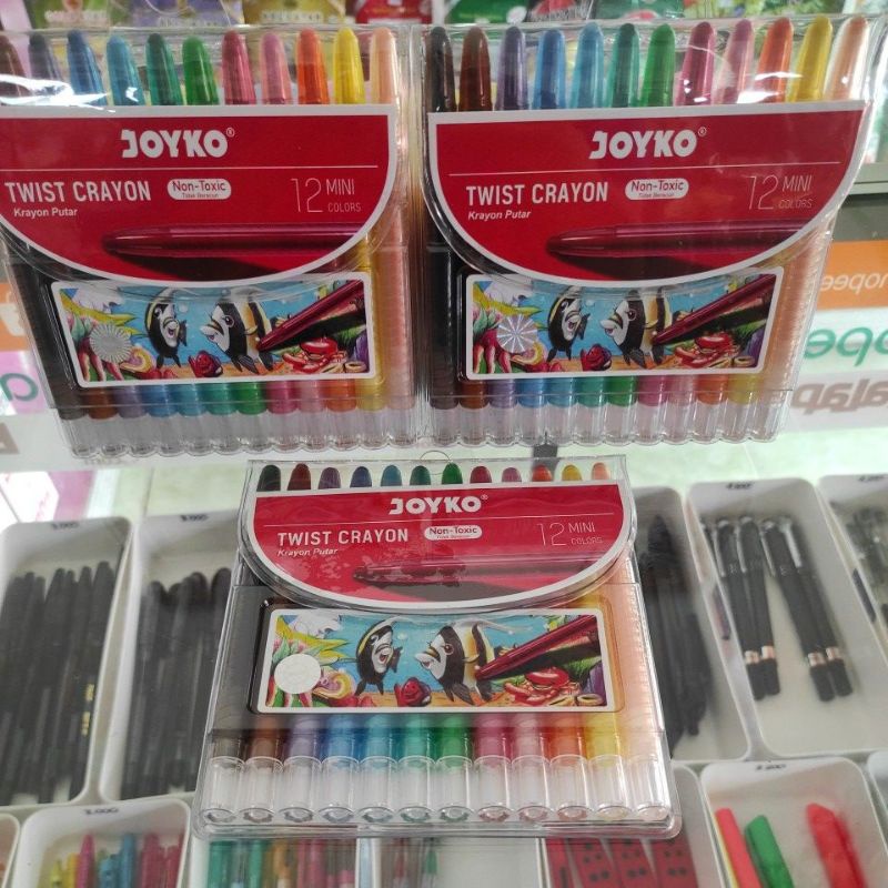 

Crayon putar JOYKO pendek isi 12 warna