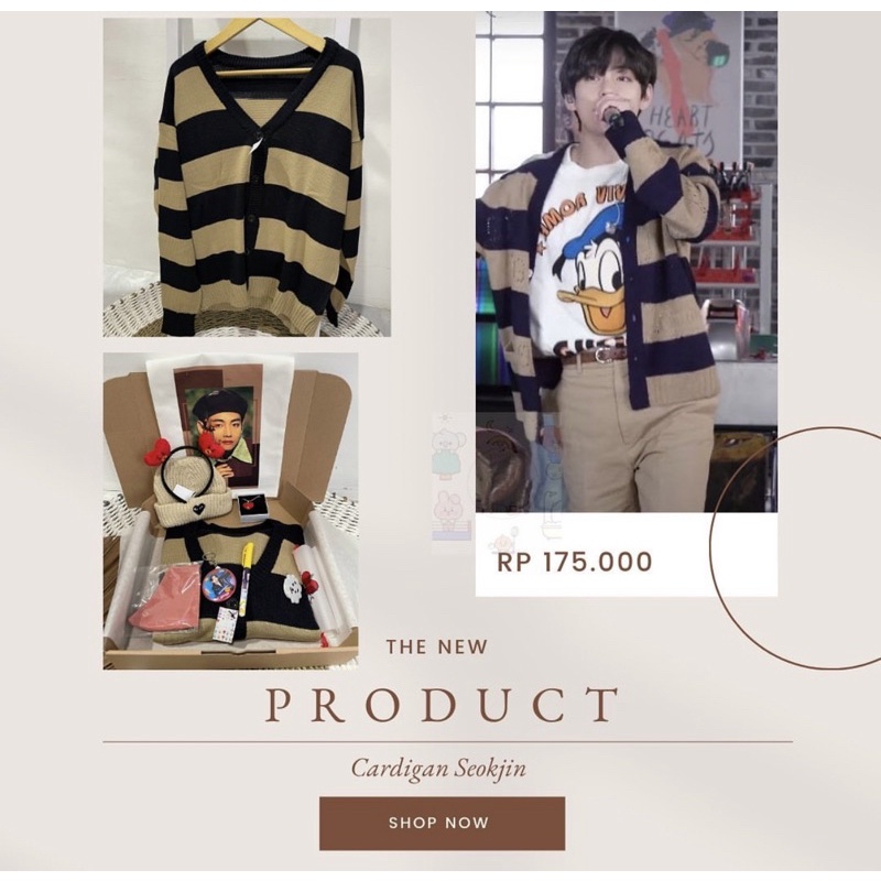 Gift box Cardigan Taehyung putih cream