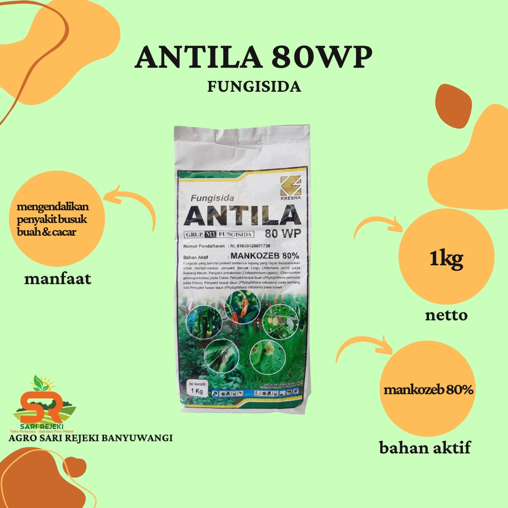 ANTILA 80WP 1KG FUNGISIDA MANKOZEB KUNING